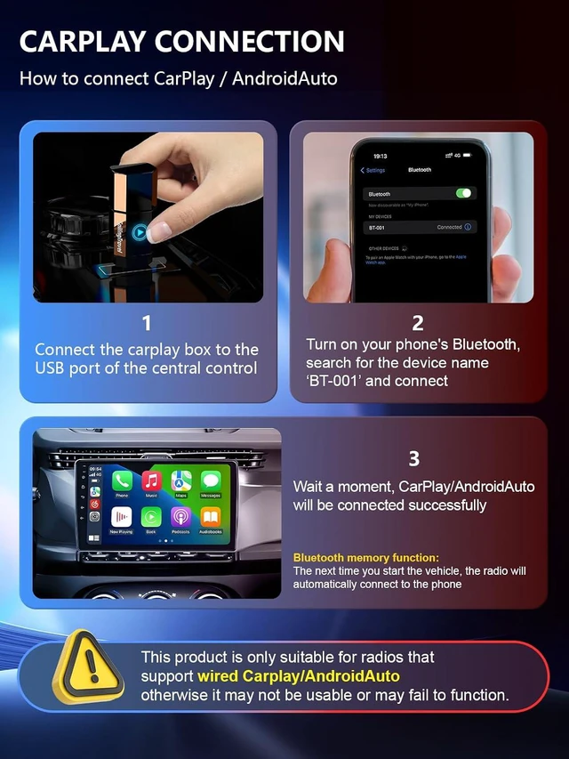 Alt view image 6 of 6 - Lipstick Series (Built-in Magnet) Wireless CarPlay/Android Auto Adapter for iPhone & Android, Mini Convert Wired to Wireless Dongle with USB & Type-C 2.0, Stable Control & No Delay