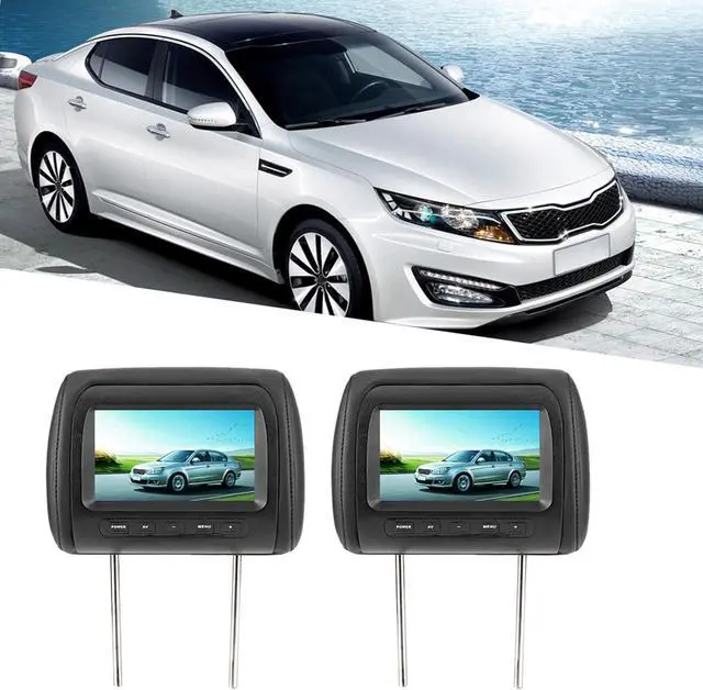 Alt view image 6 of 7 - 2pcs 7 in Headrest LCD Video Monitor Car Headrest Display Adjustable Headrest MP5 Screen Dual Display 800 x 480 RGB Wireless Remote Universal Car with 2 Video Input for Rear Seat