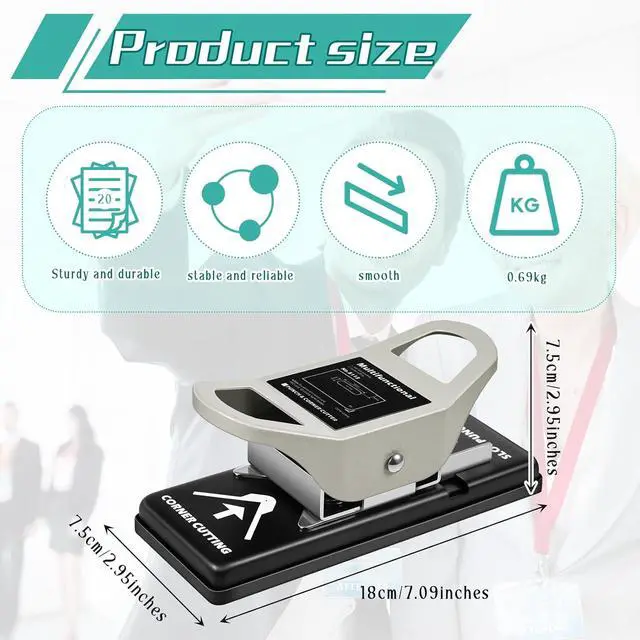 Alt view image 2 of 6 - 2 in 1 ID Badge Slot Hole Punch 3 x 13 mm and R5 Card Corner Trimmer Dual Use Hand Hold Slot Flat Hole Puncher DIY Corner Rounder Punch Tool for PVC ID Card Name Badge Photo Paper Crafts