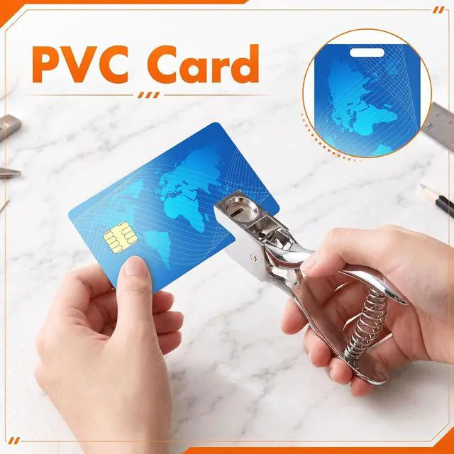 Alt view image 6 of 7 - 6 Set Badge Hole Punch for ID Cards, All Metal Handheld Slot Badge Holes Puncher, No Burrs, One Slot Hole Punch for ID Card, Badges PVC and Paper, 15mm x 3mm Holes