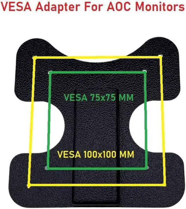 Alt view image 3 of 3 - MP-AOL06-2X VESA Mount Adapter Bracket for AOC Monitors, i2367Fh, i2367Fm, i2367F, i2757Fh, i2757Fm, i2067F, i2267Fw, and i2267Fwh in Black (2 Pack)