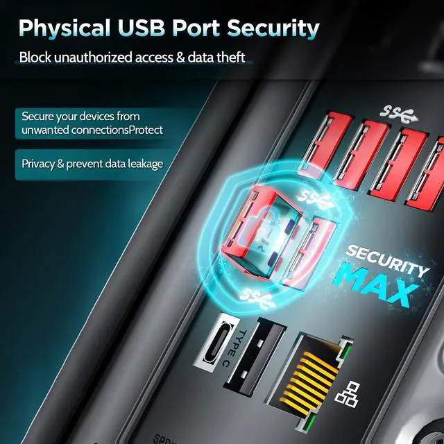 Alt view image 4 of 4 - USB-A Port Locks 100-Pack 10 Keys Dust-Proof&Physical Security Red | PHYSICAL SECURITY Insert, Dual-keyhole Damage-free Removal, Dust&Waterproof, for Server Rack, Data Center, IT Enterprise