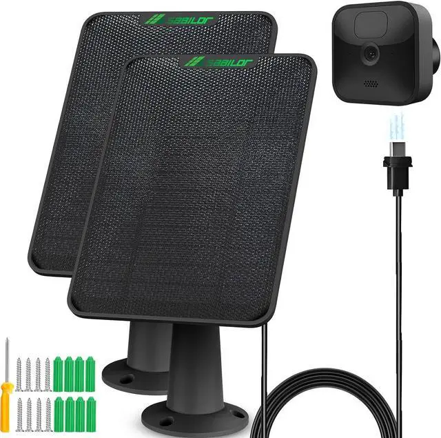 Main image of 4 Pack 6W Solar Panel for Blink Outdoor 44th Gen Camera Solar Panel Charger Compatible with Blink Camera Solar Panel with Battery, Secure Wall Mount, 13.12ft Cable, IP65 Weatherproof, 360° Bracket