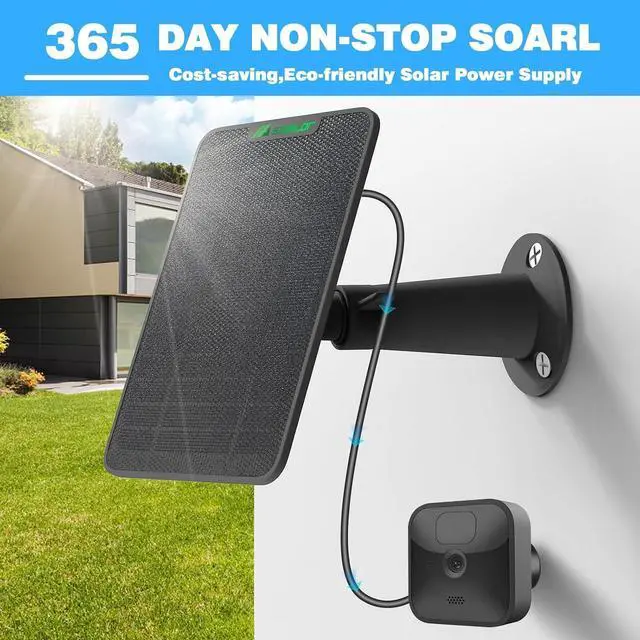 Alt view image 7 of 7 - 4 Pack 6W Solar Panel for Blink Outdoor 44th Gen Camera Solar Panel Charger Compatible with Blink Camera Solar Panel with Battery, Secure Wall Mount, 13.12ft Cable, IP65 Weatherproof, 360° Bracket
