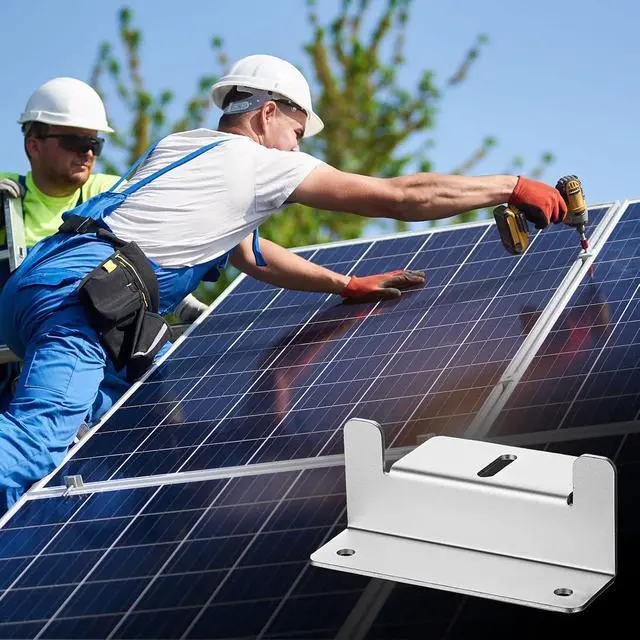 Alt view image 6 of 7 - 10 Set Solar Panel Mounting Brackets Z Bracket Aluminum Solar Panel Mounting Brackets Kit with Nuts and Bolts for RV, Boat, Wall, Caravans, Yacht and Other Gird Installation