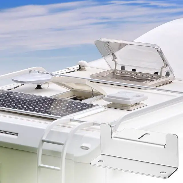Alt view image 7 of 7 - 10 Set Solar Panel Mounting Brackets Z Bracket Aluminum Solar Panel Mounting Brackets Kit with Nuts and Bolts for RV, Boat, Wall, Caravans, Yacht and Other Gird Installation