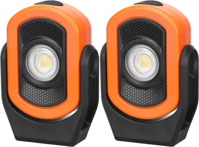 Main image of 2 Pack 780 Lumens Magnetic Work Light USB Rechargeable LED Flashlight Portable Mechanic Light for Car Repair Emergency Lighting Mechanics Workshop Inspection(Orange-2pk)