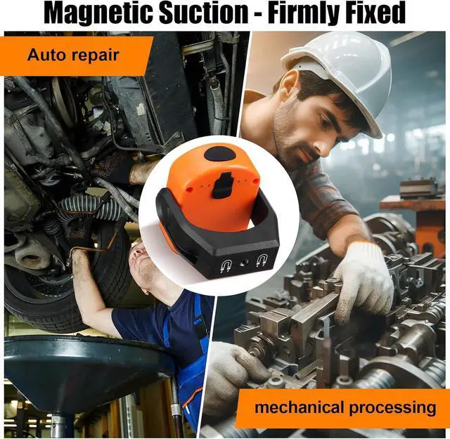 Alt view image 5 of 7 - 2 Pack 780 Lumens Magnetic Work Light USB Rechargeable LED Flashlight Portable Mechanic Light for Car Repair Emergency Lighting Mechanics Workshop Inspection(Orange-2pk)