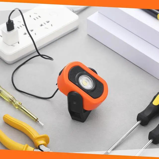Alt view image 7 of 7 - 2 Pack 780 Lumens Magnetic Work Light USB Rechargeable LED Flashlight Portable Mechanic Light for Car Repair Emergency Lighting Mechanics Workshop Inspection(Orange-2pk)