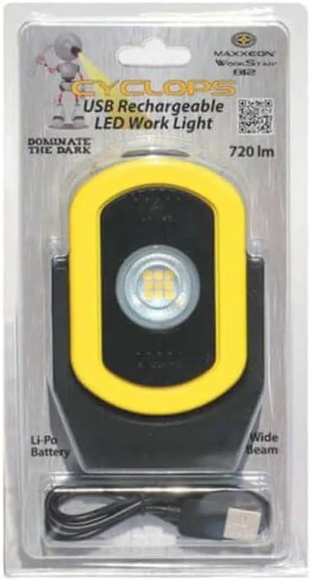 Alt view image 2 of 2 - Maxxeon MXN00812, HiVis Yellow, Workstar Cyclops USB-C Rechargeable LED Worklight