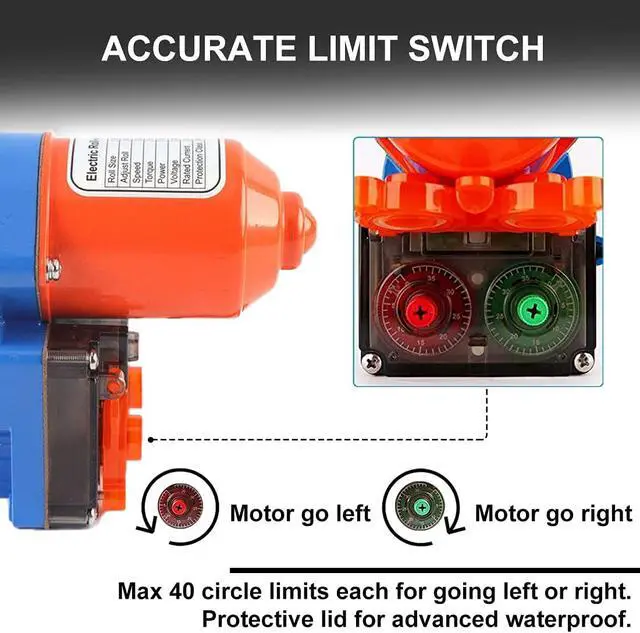 Alt view image 5 of 7 - 100W Greenhouse Film Roll Up Motor with Limit Switch, Waterproof Electric Greenhouse Film Curtain Roller Frame Shed DC 24V 2.8RPM for Greenhouse Ventilation, Automatic Venting