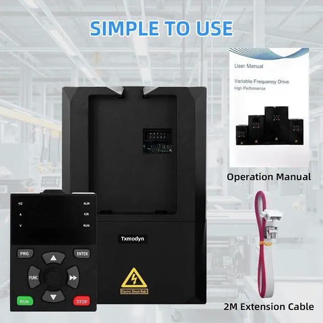 Alt view image 7 of 7 - 1.5KW 1HP VFD Variable Frequency Drive, 380V 3 Phase Input & Output, 3.8A Inverter for Spindle Motor, CNC , Pump & Fan Speed Control (03200Hz)