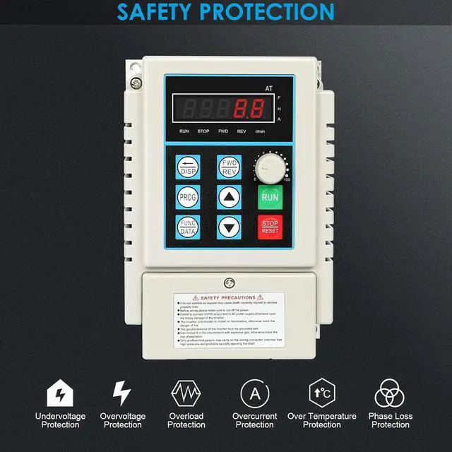 Alt view image 6 of 7 - VFD Inverter 0.75kw 1HP 5A AC 220V Variable Frequency Drive | Single Phase to 3 Phase, Frequency Converter, For Spindle Motor Speed Control