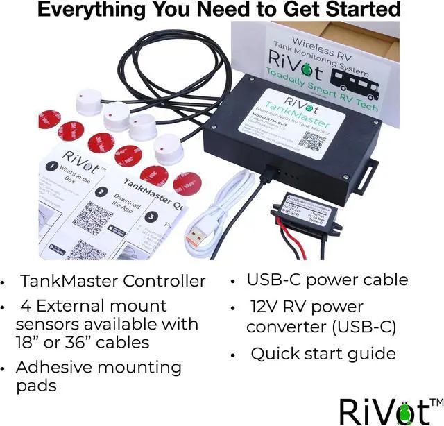 Alt view image 7 of 7 - TankMaster RV Tank Monitor Contactless External Tank Level Sensors with Bluetooth & WiFi Fresh, Gray & Black Tanks No Drill Install for Travel Trailers & Motorhomes iOS & Android