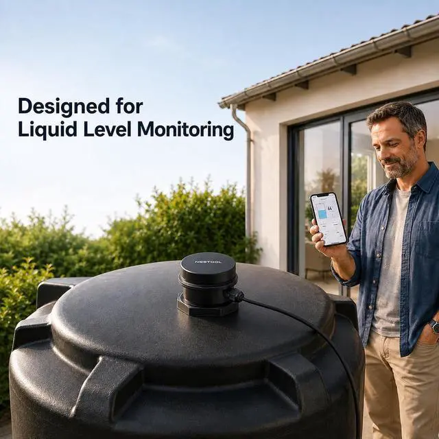 Alt view image 4 of 7 - Smart WiFi Water Level Sensor, Ultrasonic Water Tank Level Monitor for Cistern, Rainwater Tank, RV Fresh Water Tank & Outdoor Storage Tanks, Non-Contact Sensor with Smart Life App