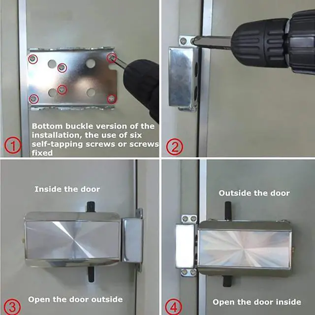 Alt view image 5 of 7 - Electronic Door Lock, Zinc Alloy Anti-Theft Remote Door Lock with 4 Remote Controls, Keyless Entry Smart Remote Control Lock for Home Office Garage, Remote Unlock