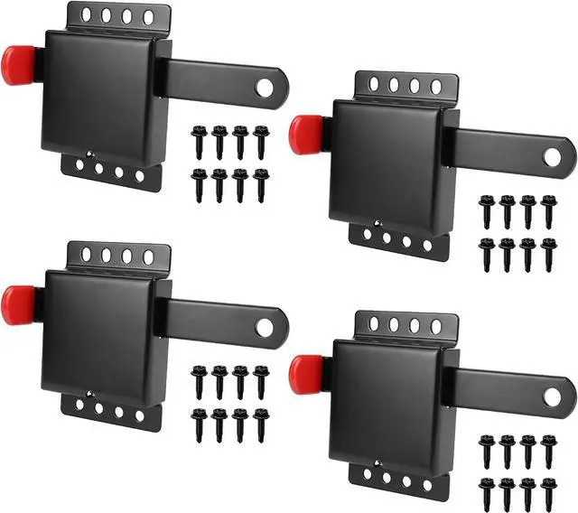 Main image of Heavy Duty Max Garage Door Side Lock Inside Deadlock for Most Garage Door Iron Galvanizing -4 Pack, Black