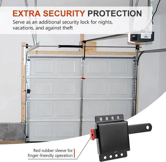 Alt view image 4 of 7 - Heavy Duty Max Garage Door Side Lock Inside Deadlock for Most Garage Door Iron Galvanizing -4 Pack, Black