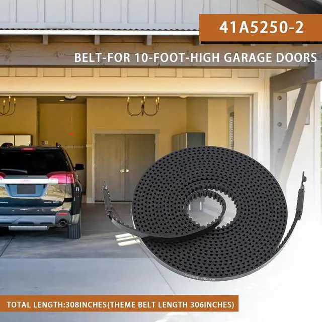 Alt view image 2 of 7 - 41A5250-2 Drive Belt for 10ft High Garage Doors,308'' Garage Door Openers Belt 041A5250-2,Replacement Belt Compatible with Some Liftmaster/Chamberlain Belt Drive Garage Door Opener