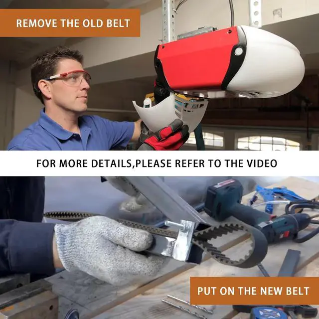 Alt view image 5 of 7 - 41A5250-2 Drive Belt for 10ft High Garage Doors,308'' Garage Door Openers Belt 041A5250-2,Replacement Belt Compatible with Some Liftmaster/Chamberlain Belt Drive Garage Door Opener