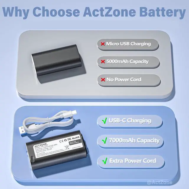Alt view image 3 of 5 - 2pack Upgraded Capacity 7000mAh Batteries Compatible with MyQKeypad Battery | Compatible with myqCamera Battery Garage Battery, Rechargeable Smart Garage Door Opener Backup Batteries