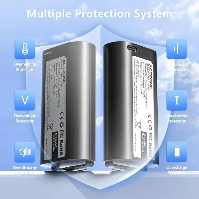 Alt view image 4 of 5 - 2pack Upgraded Capacity 7000mAh Batteries Compatible with MyQKeypad Battery | Compatible with myqCamera Battery Garage Battery, Rechargeable Smart Garage Door Opener Backup Batteries