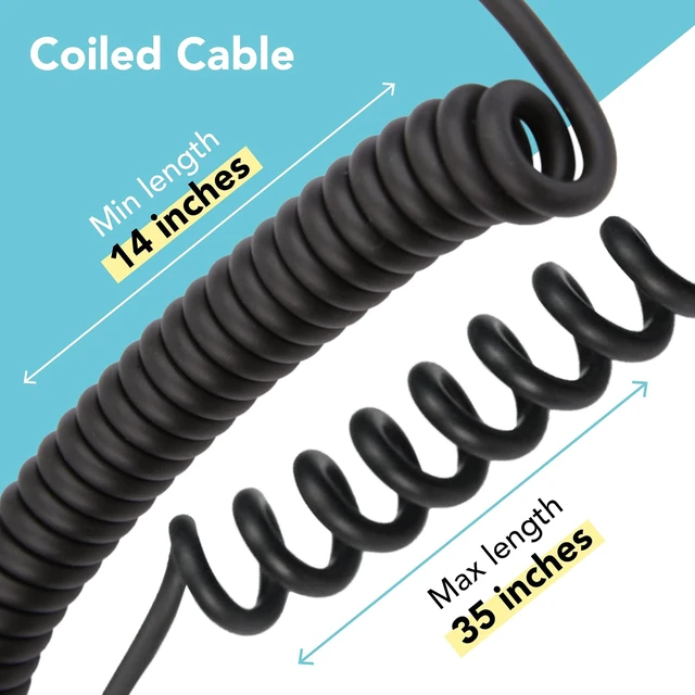 Alt view image 5 of 5 - 3.5 mm to Male Flash PC Sync Cable, 14 Inch Coiled Cord with Screw Lock, Compatible with Canon and Most DSLR Cameras PocketWizard Plus III Plus II Mini Phone PC1 (1 Piece)