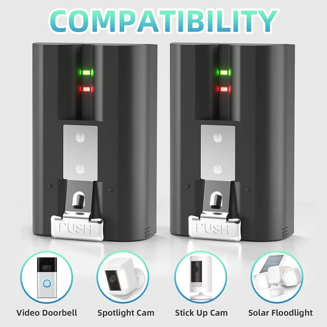 Alt view image 2 of 7 - 7200mAh 3.65V 2-Pack Replacement Battery for Ring Doorbel
