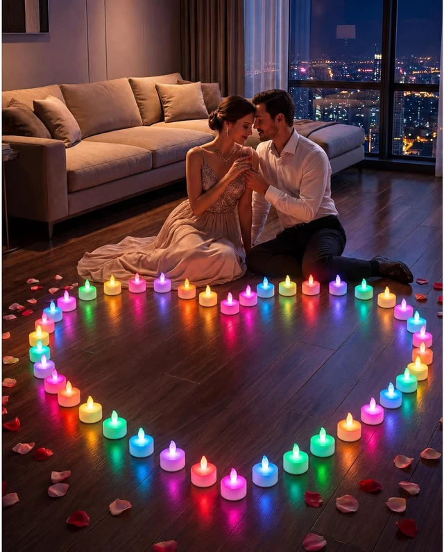 Alt view image 5 of 7 - Color Changing Flameless Candles with Charging StationLED Tea Lights Candles with Remote Control Timer for Holiday,Home Decor,Wedding,Christmas,Halloween,6-Pack,1.65"X1.97"