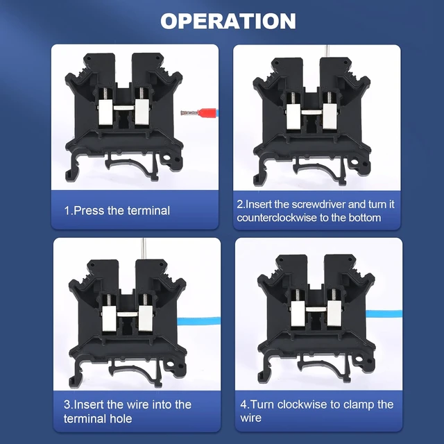 Alt view image 5 of 5 - 100PCS Black UK5N Terminal Block DIN Rail Terminal Blocks - Application for 24-10AWG 800V Electrical Cabinets Distribution Box,Solar Power System,PLC Industrial Control Automation Panel DIY CNC RV