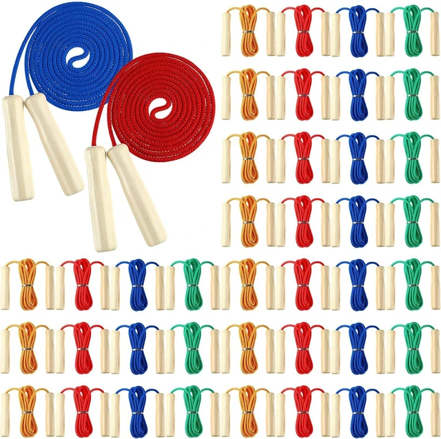 Main image of 8.53 FT Jump Ropes for Kids Adults Adjustable Cotton Skipping Rope with Wooden Handle for End of The School Training Multiplayer Double Dutch Jump Rope Exercise Outdoor Fun School Sport Gift