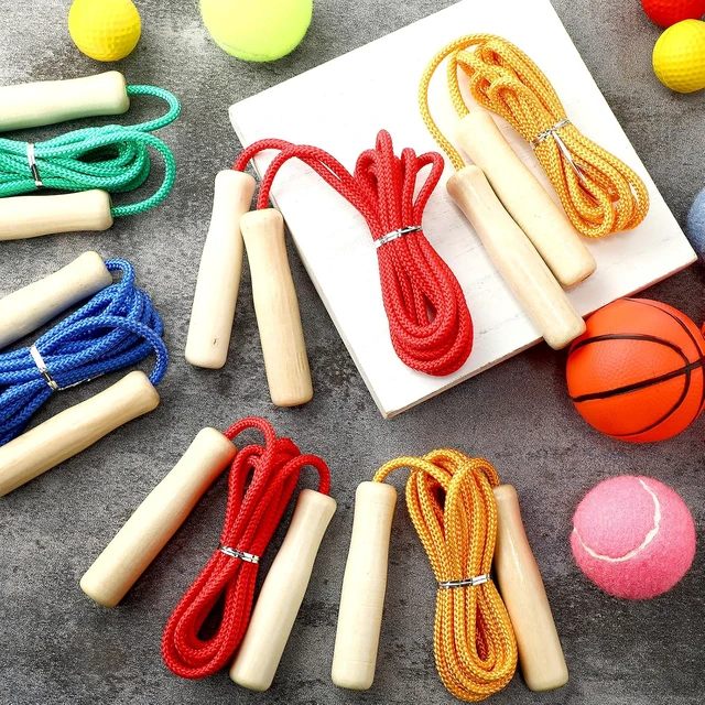 Alt view image 2 of 7 - 8.53 FT Jump Ropes for Kids Adults Adjustable Cotton Skipping Rope with Wooden Handle for End of The School Training Multiplayer Double Dutch Jump Rope Exercise Outdoor Fun School Sport Gift
