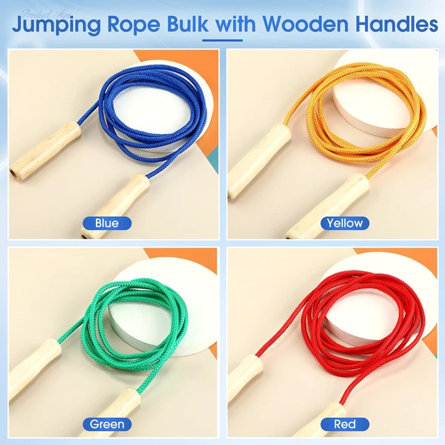 Alt view image 5 of 7 - 8.53 FT Jump Ropes for Kids Adults Adjustable Cotton Skipping Rope with Wooden Handle for End of The School Training Multiplayer Double Dutch Jump Rope Exercise Outdoor Fun School Sport Gift
