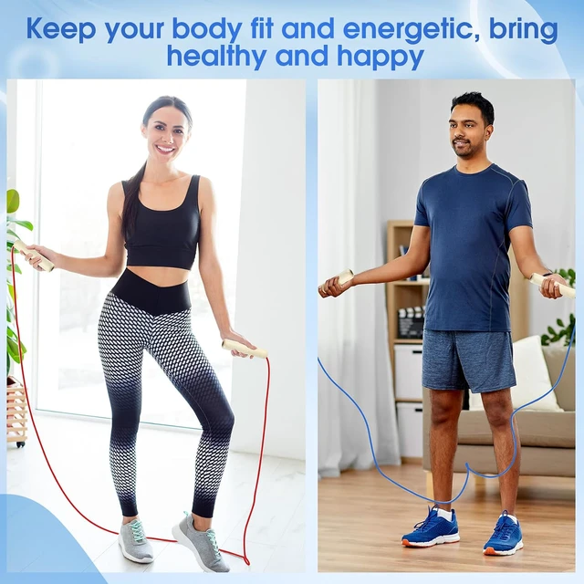 Alt view image 6 of 7 - 8.53 FT Jump Ropes for Kids Adults Adjustable Cotton Skipping Rope with Wooden Handle for End of The School Training Multiplayer Double Dutch Jump Rope Exercise Outdoor Fun School Sport Gift