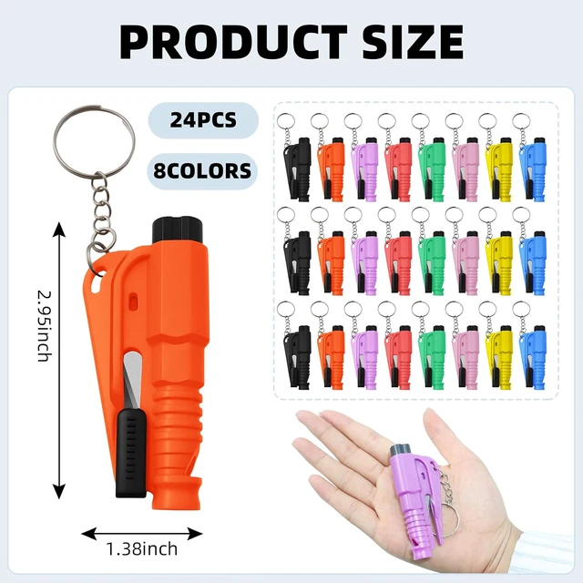 Alt view image 2 of 7 - 24 Pcs Car Window Breaker Key Chains