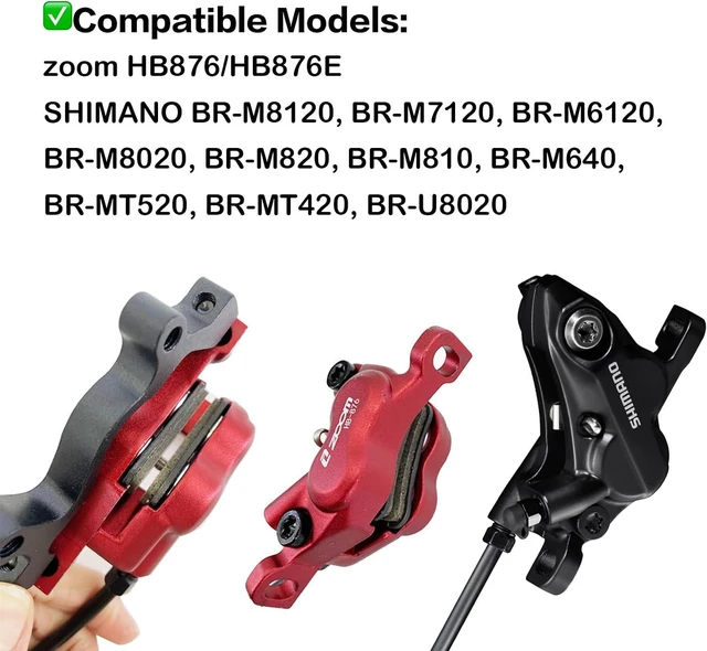 Alt view image 4 of 5 - Zoom 4-Piston Disc Brake Pads for Zoom HB876 & HB876E, Semi-Metallic Replacement Pads Compatible with Shimano BR-M8120 M7120 M6120 M8020 MT520 MT420, for MTB & eBike