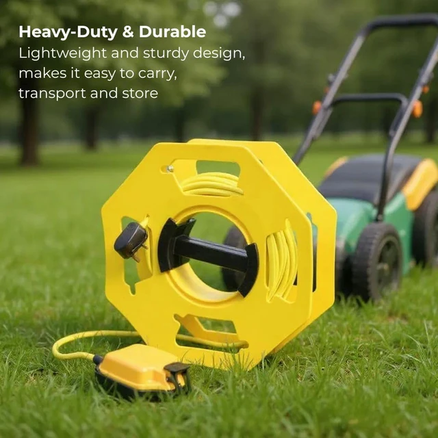 Alt view image 2 of 5 - Tidy Reel 25m Heavy Duty Cable Reel Empty Camping Electric Hook Up Cable Winder, Extension Lead Christmas Light Storage Holder for Caravan Leads Cables Cords and EV Charging Cables