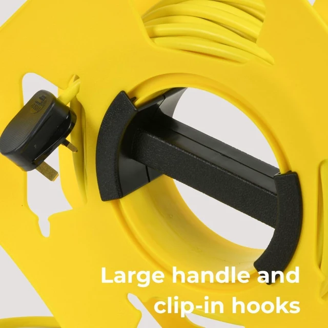 Alt view image 4 of 5 - Tidy Reel 25m Heavy Duty Cable Reel Empty Camping Electric Hook Up Cable Winder, Extension Lead Christmas Light Storage Holder for Caravan Leads Cables Cords and EV Charging Cables