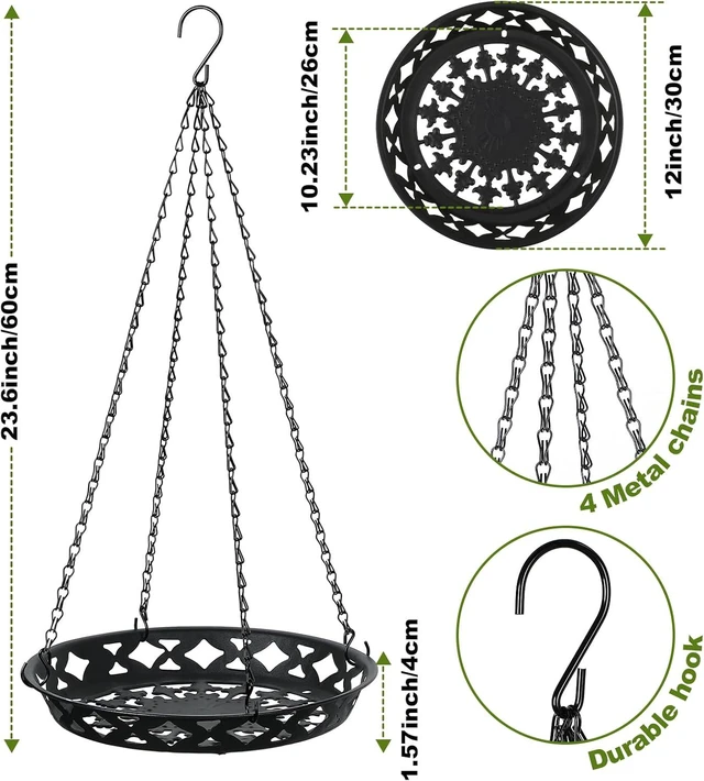 Alt view image 2 of 7 - 4 Pack Plant Hanger, 12" Metal Hanging Planter for Indoor Plants