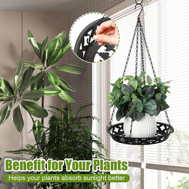 Alt view image 4 of 7 - 4 Pack Plant Hanger, 12" Metal Hanging Planter for Indoor Plants