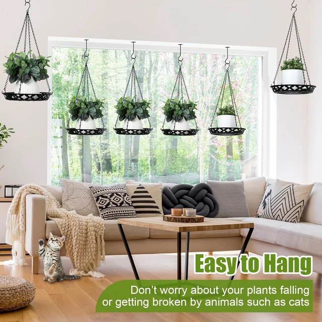 Alt view image 5 of 7 - 4 Pack Plant Hanger, 12" Metal Hanging Planter for Indoor Plants