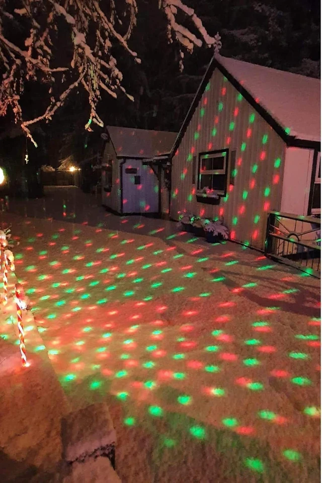 Alt view image 2 of 7 - Christmas Projector Lights Outdoor, Multicolor Rotating Snowfall Projector, Moving Points Christmas Projection Lights Outdoor Yard Decorations for House Garden Holiday Decor