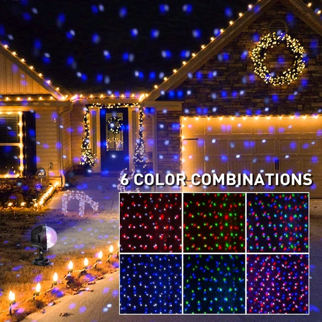 Alt view image 3 of 7 - Christmas Projector Lights Outdoor, Multicolor Rotating Snowfall Projector, Moving Points Christmas Projection Lights Outdoor Yard Decorations for House Garden Holiday Decor