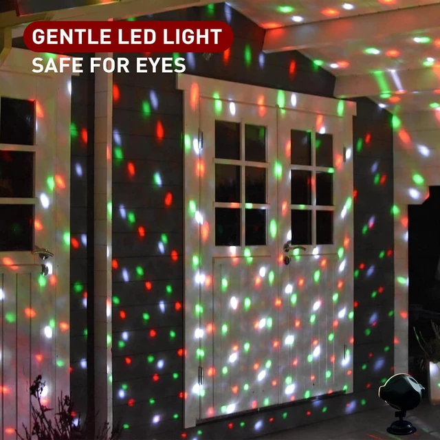 Alt view image 6 of 7 - Christmas Projector Lights Outdoor, Multicolor Rotating Snowfall Projector, Moving Points Christmas Projection Lights Outdoor Yard Decorations for House Garden Holiday Decor