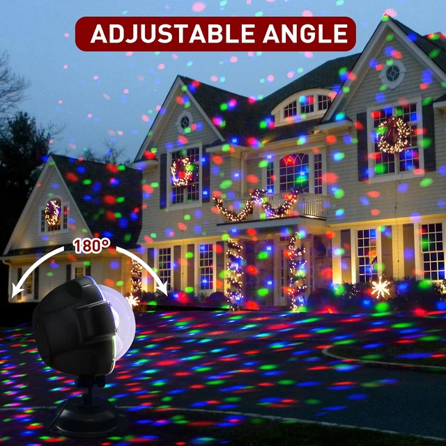 Alt view image 7 of 7 - Christmas Projector Lights Outdoor, Multicolor Rotating Snowfall Projector, Moving Points Christmas Projection Lights Outdoor Yard Decorations for House Garden Holiday Decor