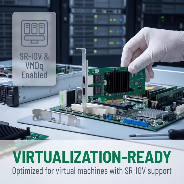 Alt view image 7 of 7 - Dual-Port PCIe X4 Gigabit Network Card 1000M PCI Express Ethernet Adapter with 82576 Two Ports LAN NIC Card for Support PXE SR-IOV for Windows/Windows Server/Linux/Freebsd/DOS with Low Profile