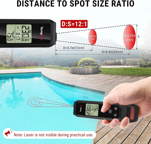 Alt view image 4 of 7 - TempScan 2-in-1 Thermometer Gun with Infrared & Meat Probe, Black