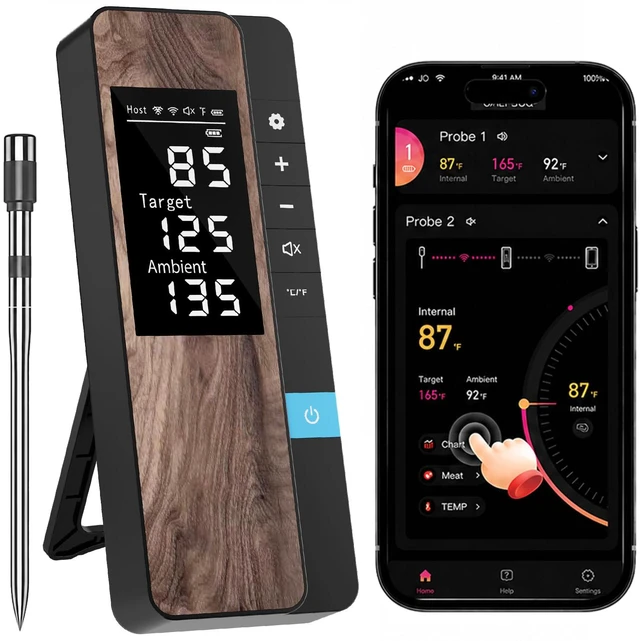 Main image of Wireless Digital Meat Thermometer, 1 Probe Bluetooth Thermometer