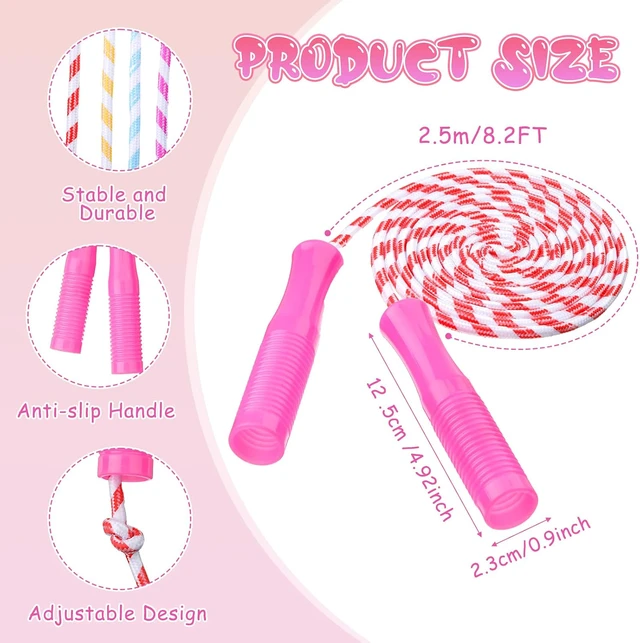 Alt view image 3 of 7 - 30 Pack Jump Rope Kids Adjustable Nylon Fitness Skipping Ropes
