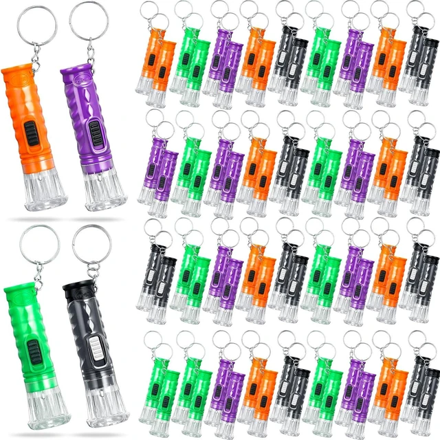 Main image of 100 Pcs Mini Flashlight Keychain Bulk,Orange,Green,Purple,Black